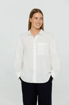 Женская белая льняная рубашка Белый XL PRPY PWSHRKALUA025