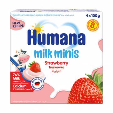 Детский кисломолочный продукт Humana Milk Minis Клубника, от 8 месяцев, 4*100 г Детский кисломолочный продукт Humana Milk Minis Клубника, от 8 месяцев, 4*100 г