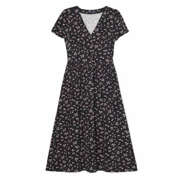 Cropp - Максісукня з квітковим принтом - чорний