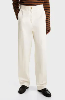 Женские белые чиносы COTTON BARREL RELAXED STR CHINO Белый M Tommy Hilfiger WW0WW43809