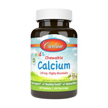 Кальций для детей Carlson Labs Kids Calcium 250 мг, 60 жевательных таблеток Кальций для детей Carlson Labs Kids Calcium 250 мг, 60 жевательных таблеток