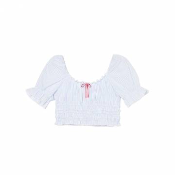 Cropp - Короткий топ - блідо-блакитний Cropp - Короткий топ - блідо-блакитний