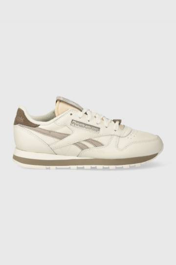 Кожаные кроссовки Reebok Classic Classic Leather цвет бежевый 100074360 Кожаные кроссовки Reebok Classic Classic Leather цвет бежевый 100074360