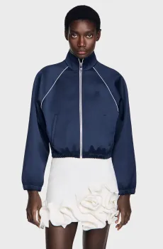 Женская темно-синяя куртка Синий 36 Sandro SFPBL01291_Navy - Black