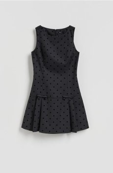 Reserved - Міні сукня в горошок - світло-сірий - 517JS-09X