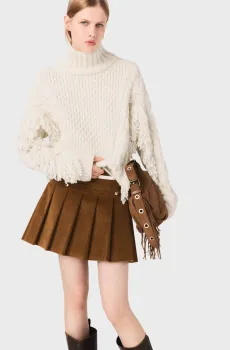 Женский белый шерстяной свитер Белый 38 MAJE MFPPU00968_Ecru