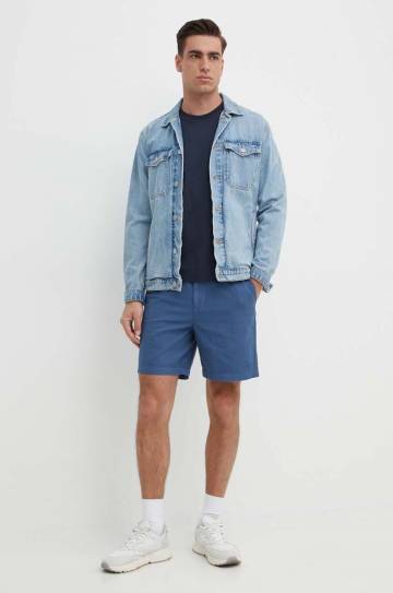 Хлопковая футболка Pepe Jeans CALLUM мужская цвет синий с принтом PM509370 Хлопковая футболка Pepe Jeans CALLUM мужская цвет синий с принтом PM509370