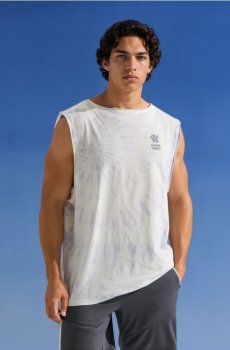 Бавовняний топ без рукавів з узором tie dye - різнобарвний