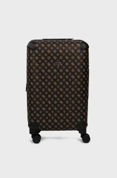 Женский темно-коричневый чемодан с узором 46 см Коричневый ONESIZE Guess TWY745.29830;BRO