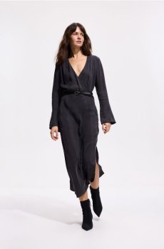Reserved - LADIES` DRESS & BELT - антрацитовий - 639KO-86X
