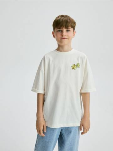 Reserved - BOYS` T-SHIRT - кремовий - 121CJ-01X Reserved - BOYS` T-SHIRT - кремовий - 121CJ-01X
