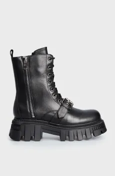 Женские черные кожаные ботинки Athabasca Черный 38 PRPY PRFPT0027W