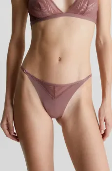 Женские розовые трусики HIGH LEG TANGA Розовый S Calvin Klein 000QF7548E