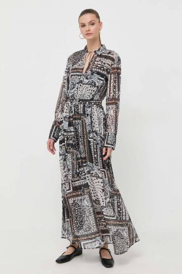 Платье Twinset цвет серый maxi расклешённое