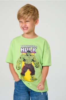 Бавовняна футболка з принтом Hulk - свіжий зелений