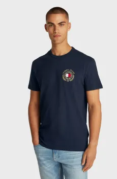 Мужская темно-синяя футболка TJM REG TOMMY CREST Синий M Tommy Jeans DM0DM20361