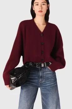 Женский бордовый кардиган Бордовый 36 MAJE MFPCA00630_Burgundy