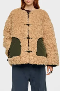 Женская бежевая шуба Бежевый M-L Bimba Y Lola 252BR0496.10630