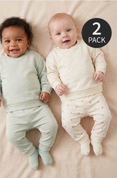 Трикотажні джогери, 2 пари - кремовий