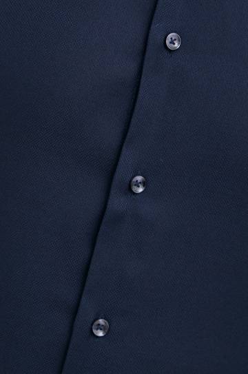 Хлопковая рубашка Seidensticker мужская цвет синий slim классический воротник Хлопковая рубашка Seidensticker мужская цвет синий slim классический воротник