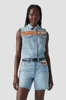 Женский голубой джинсовый жилет Голубой S Levi’s® 002A7;0000