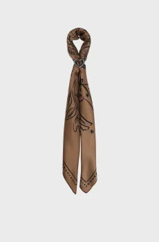 Женский коричневый платок с узором Коричневый ONESIZE Bimba Y Lola 252BASC06.10600
