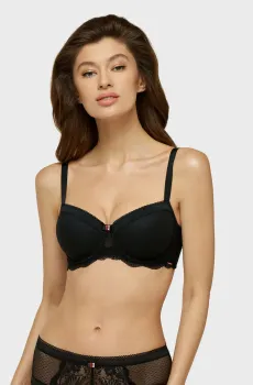 Женский черный бюстгальтер Черный 90F MARC&ANDRE W21-0255-FCM-LY