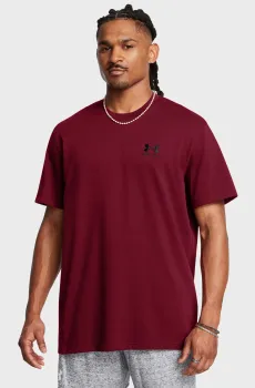 Мужская бордовая футболка UA M LOGO EMB HEAVYWEIGHT SS Бордовый M Under Armour 1373997-625