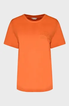 Женская оранжевая футболка REG TONAL SHIELD SS Оранжевый S Gant 4200262