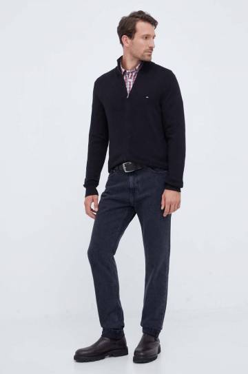 Кардиган с примесью кашемира Tommy Hilfiger цвет чёрный