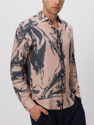 Reserved - Сорочка з візерунком regular fit - рожевий - 772EH-30P Reserved - Сорочка з візерунком regular fit - рожевий - 772EH-30P