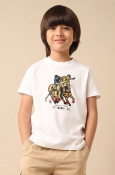 Uspa Kids Boys Pure Cotton Graphic Brand Printed T-shirt
