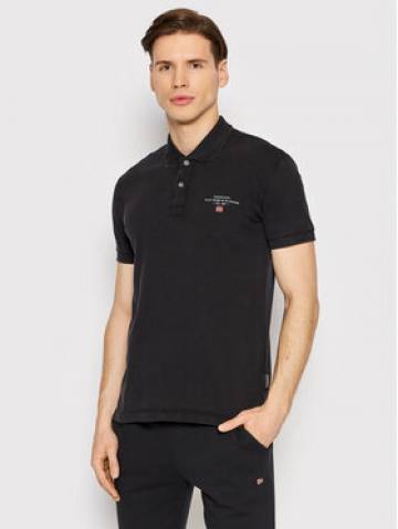 Napapijri Поло Elbas NP0A4GDL Чорний Regular Fit Napapijri Поло Elbas NP0A4GDL Чорний Regular Fit