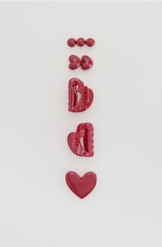 Reserved - Шпильки для волосся, 5 шт. - червоний - 670IN-33X