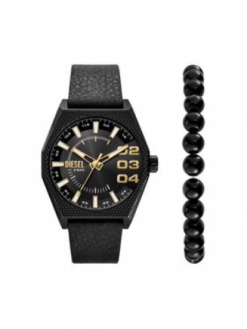 Diesel Набір годинник і браслет Double Scraper DZ2210SET Чорний Diesel Набір годинник і браслет Double Scraper DZ2210SET Чорний