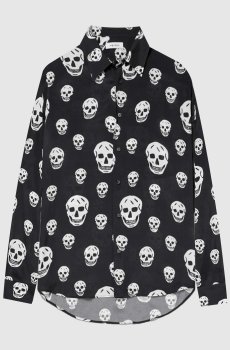 Черная рубашка в брендовый принт Skull