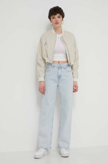 Топ Tommy Jeans цвет бежевый Топ Tommy Jeans цвет бежевый