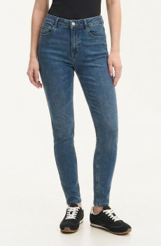 Cropp - Джинси skinny з ефектом виварювання - синій