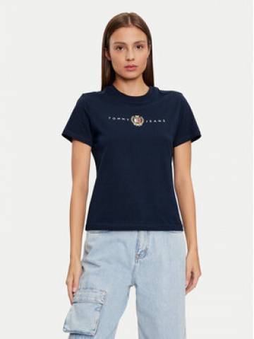 Tommy Jeans Футболка Crest Linear DW0DW18795 Cиній Regular Fit Tommy Jeans Футболка Crest Linear DW0DW18795 Cиній Regular Fit