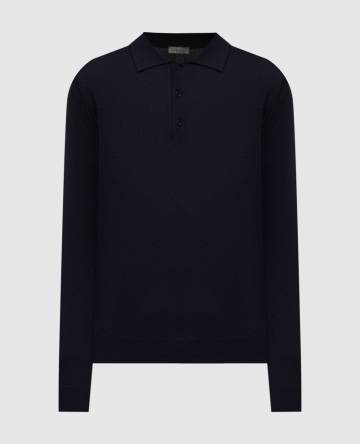Синее поло из кашемира