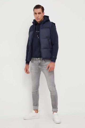 Кофта Tommy Hilfiger мужская цвет синий с капюшоном с принтом Кофта Tommy Hilfiger мужская цвет синий с капюшоном с принтом