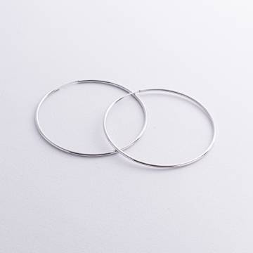 Серьги - кольца в белом золоте (5.3 см) с08532 Серьги - кольца в белом золоте (5.3 см) с08532