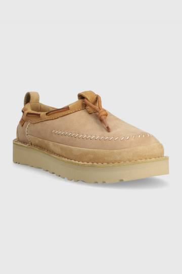 Замшевые тапочки UGG Tasman Crafted Regenerate цвет бежевый 1152747 Замшевые тапочки UGG Tasman Crafted Regenerate цвет бежевый 1152747