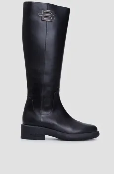 Женские черные кожаные ботфорты Черный 36 Baldinini D5B028P1VITE;0000