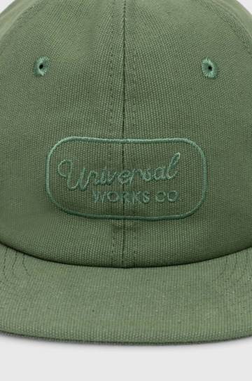 Хлопковая кепка Universal Works Baseball Hat цвет зелёный с аппликацией 30811.BIRCH