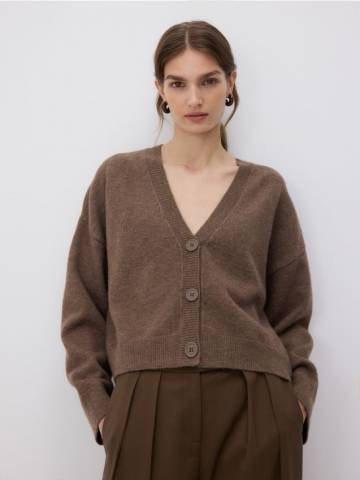 Reserved - Кардиган на ґудзиках - кавовий - 022GH-84M
