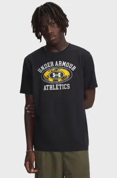 Мужская черная футболка UA M 60/40S ARMOR GLOBE SS Черный M Under Armour 6009261-001