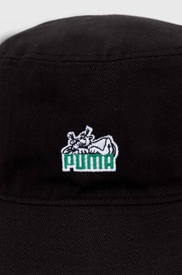 Шляпа из хлопка Puma Skate Bucket цвет чёрный хлопковый 025133 Шляпа из хлопка Puma Skate Bucket цвет чёрный хлопковый 025133