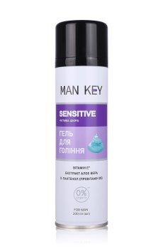 Гель для бритья MAN KEY Sensitive для чувствительной кожи, мужской, 200 мл