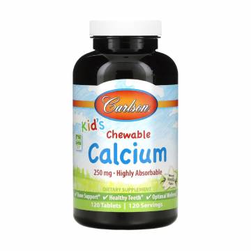 Кальций для детей Carlson Labs Kids Calcium с ванильным вкусом, 250 мг, 120 жевательных таблеток Кальций для детей Carlson Labs Kids Calcium с ванильным вкусом, 250 мг, 120 жевательных таблеток